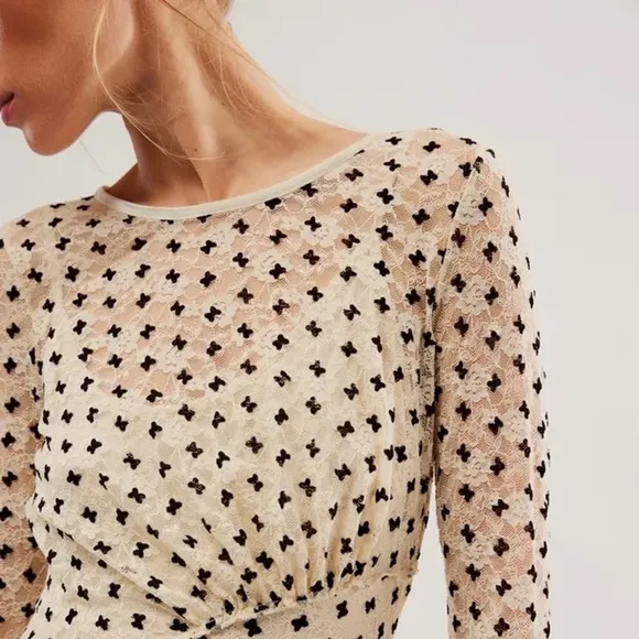 FREE PEOPLE Sheer Delight Mini Dress