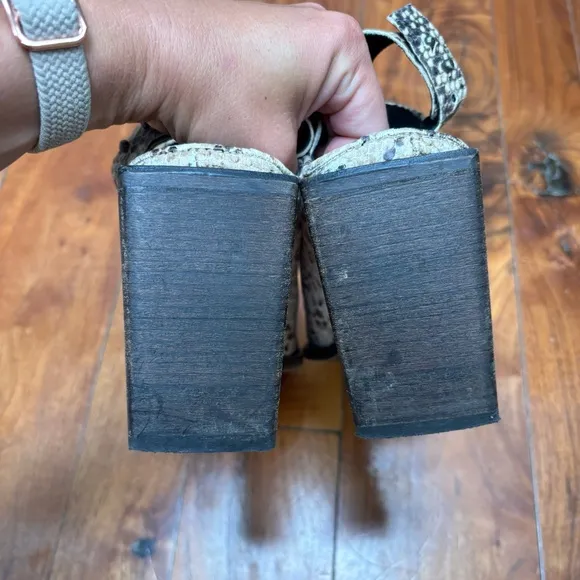Free People Silver Storm Mules in Snakeskin Leather 6.5