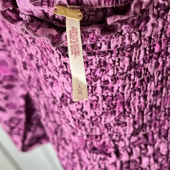 Free People Smock It To Me Mini Dress L Azalea Combo