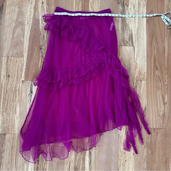 FREE PEOPLE Strike A Pose Ruffle Slip Maxi Skirt
