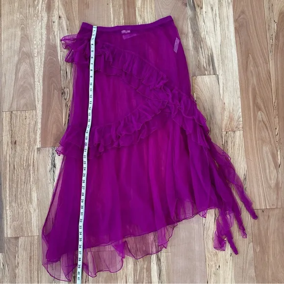 FREE PEOPLE Strike A Pose Ruffle Slip Maxi Skirt