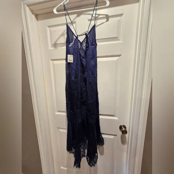 Free People Sunsetter Maxi Slip Dress Midnight Rain Sz XS NWT