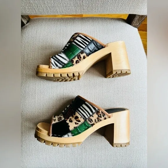 Free People Swedish Hasbeens Jungle Mule Clogs Size 8 NWOT $350