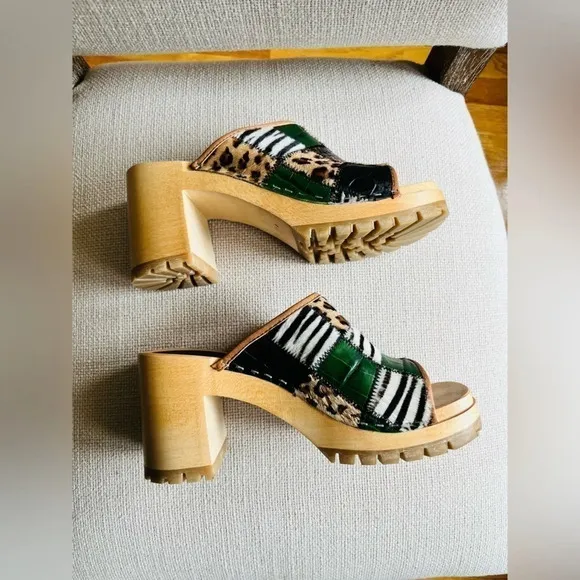Free People Swedish Hasbeens Jungle Mule Clogs Size 8 NWOT $350