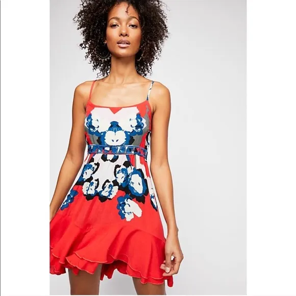 FREE PEOPLE SWEET LUCY FLORAL MINI SLIP DRESS, SIZE XS (NWT)