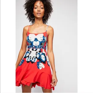 FREE PEOPLE SWEET LUCY FLORAL MINI SLIP DRESS, SIZE XS (NWT)