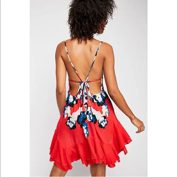 FREE PEOPLE SWEET LUCY FLORAL MINI SLIP DRESS, SIZE XS (NWT)