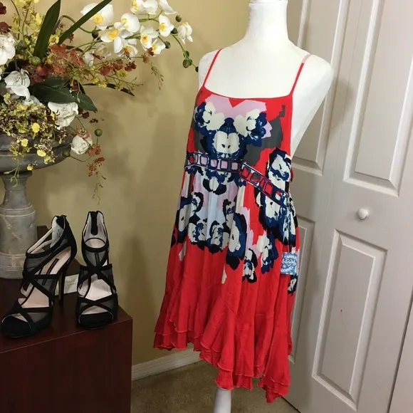 FREE PEOPLE SWEET LUCY FLORAL MINI SLIP DRESS, SIZE XS (NWT)