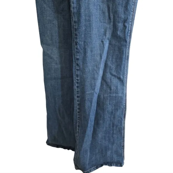 Free People Teague Retro One Piece Denim Wide Leg Overalls Size 26 Flare