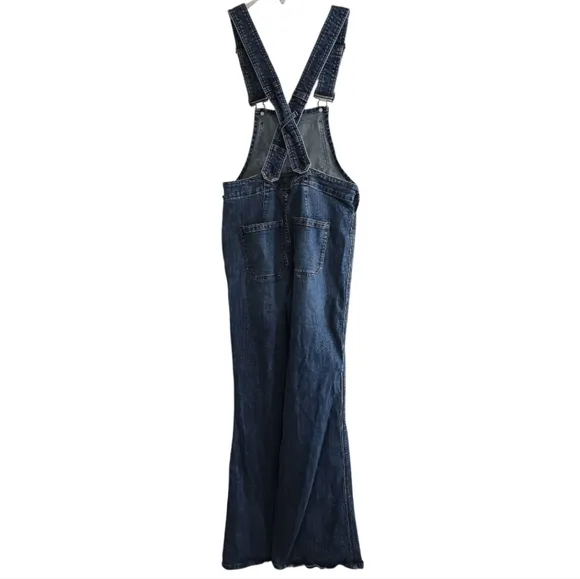 Free People Teague Retro One Piece Denim Wide Leg Overalls Size 26 Flare