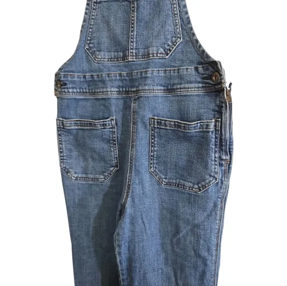 Free People Teague Retro One Piece Denim Wide Leg Overalls Size 26 Flare