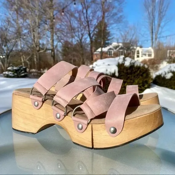 Free People Virgo Switchback Sandals Platform Wood Clog