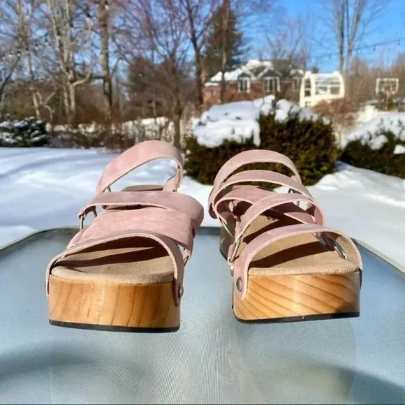Free People Virgo Switchback Sandals Platform Wood Clog