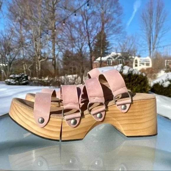 Free People Virgo Switchback Sandals Platform Wood Clog