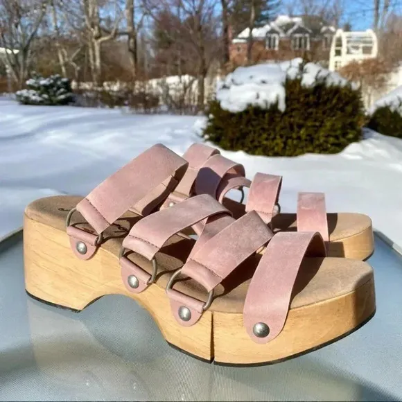 Free People Virgo Switchback Sandals Platform Wood Clog