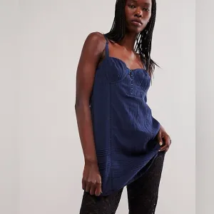 Free People Wide Awake Mini Slip in Parisian Night size Medium NWT