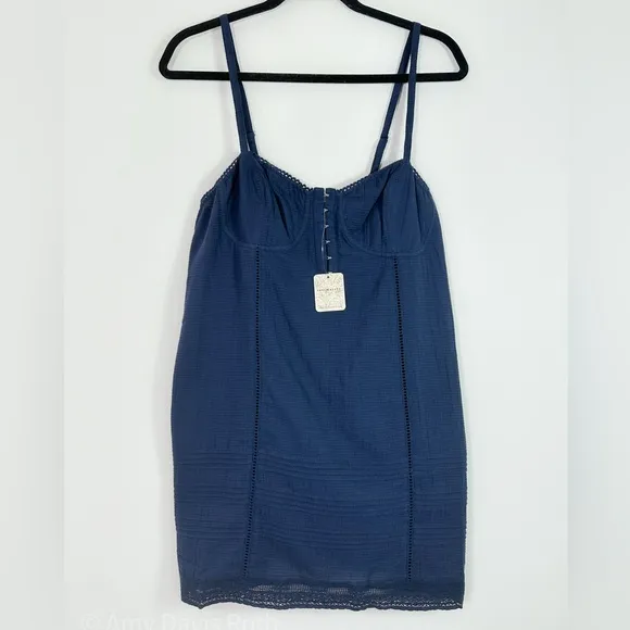 Free People Wide Awake Mini Slip in Parisian Night size Medium NWT