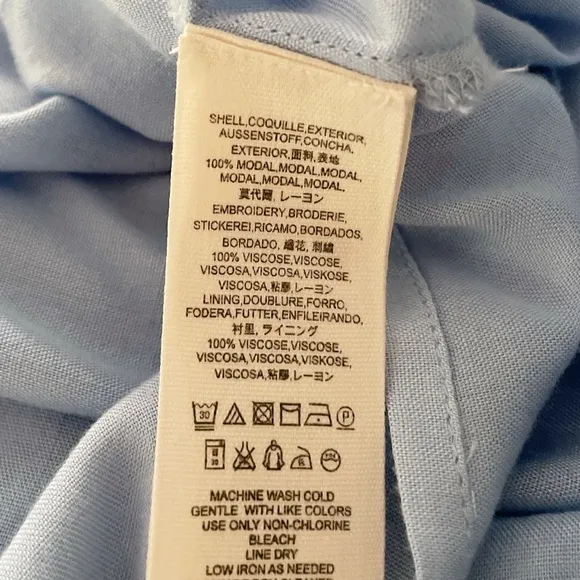 Free People Wild One Embroidered Peasant Boho Blue Skies Dress S​​