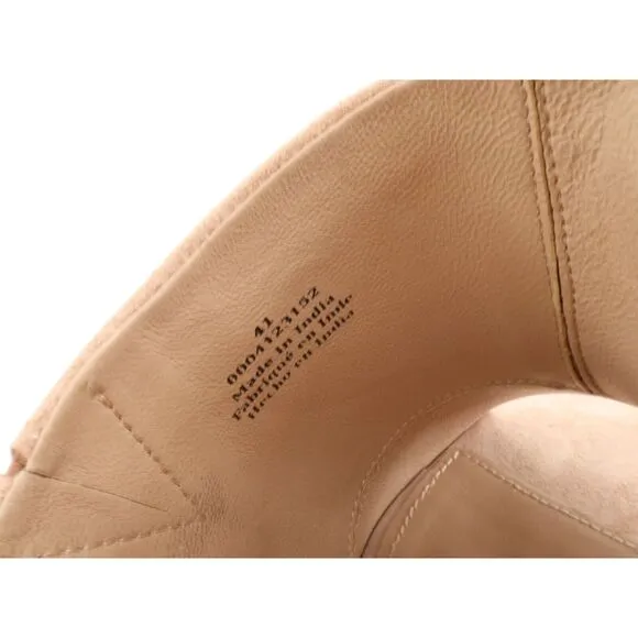 Free People Womens Margo Mules Block Heel Beige Suede Square Platform 41 11