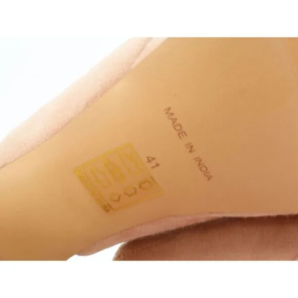 Free People Womens Margo Mules Block Heel Beige Suede Square Platform 41 11