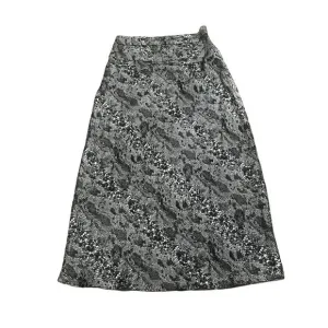 Free People Women's Midi Satin Slip Skirt Snake Skin Print Size 6 Gray