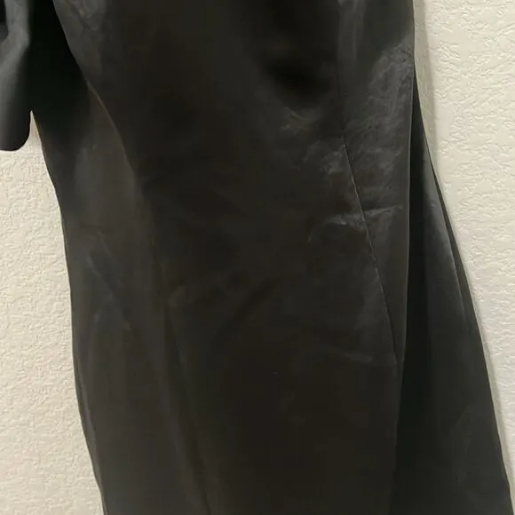 Free People x Fame and Partners Cara One-Shoulder Dress Black Ruffle, Size 6
