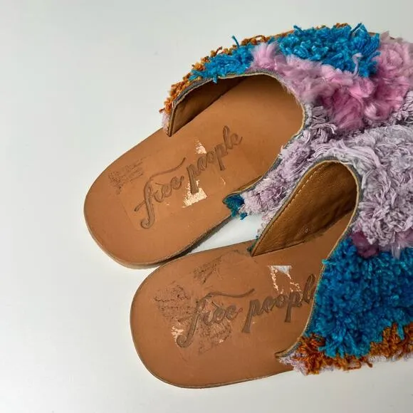 Free People Yuma Woven Mules In Wisteria Combo 7.5