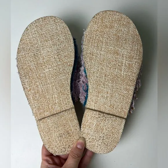 Free People Yuma Woven Mules In Wisteria Combo 7.5