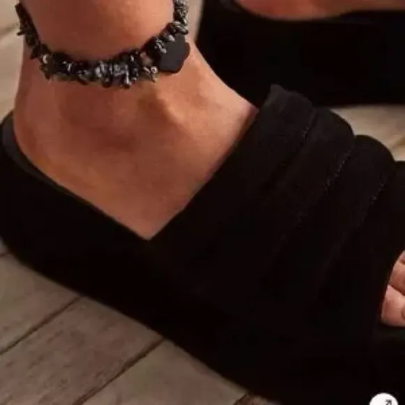 Free People Almost Paradise Black Platform Sandals EU 38 US 8