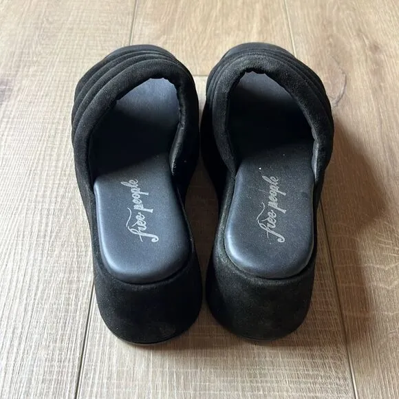 Free People Almost Paradise Black Platform Sandals EU 38 US 8