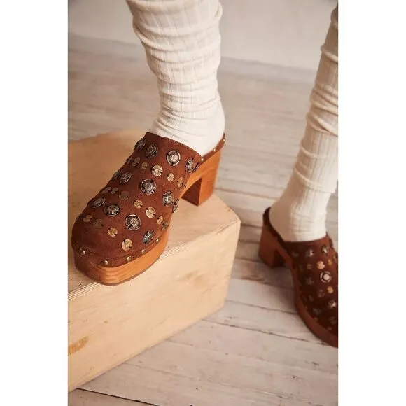 Free People Claudia Leather Clogs Sandals $168