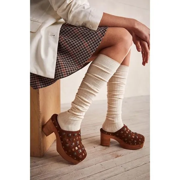 Free People Claudia Leather Clogs Sandals $168