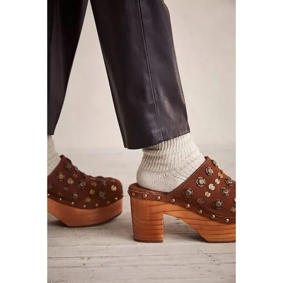 Free People Claudia Leather Clogs Sandals $168
