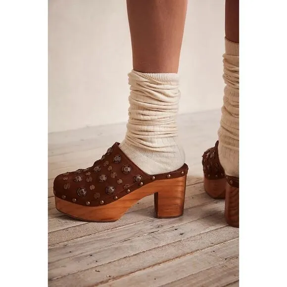 Free People Claudia Leather Clogs Sandals $168