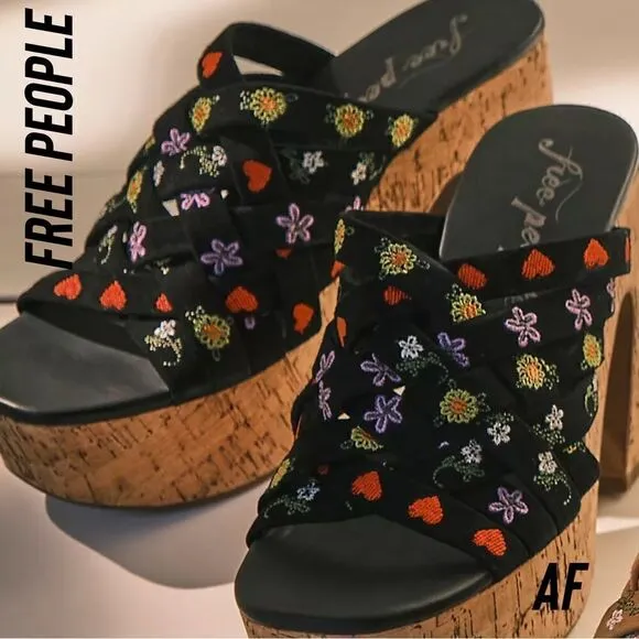 FREE PEOPLE LISBON PLATFORM MULES SIZE 39 NWT