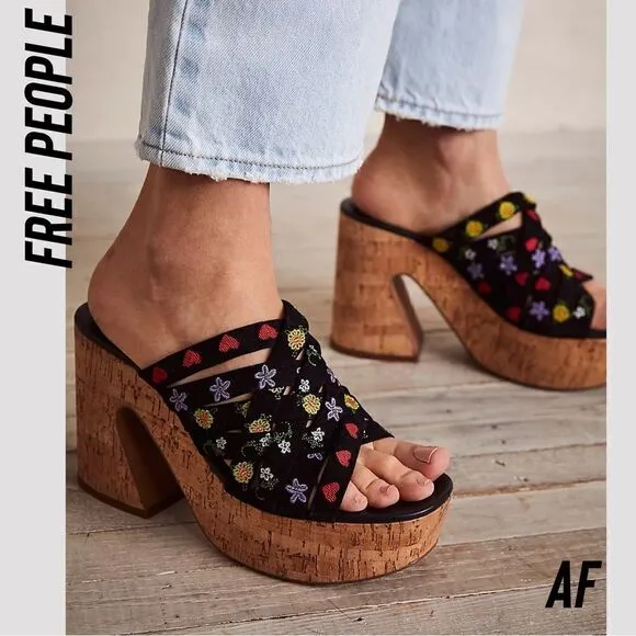 FREE PEOPLE LISBON PLATFORM MULES SIZE 39 NWT