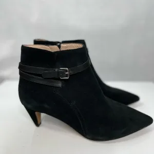 𝅺French Connection black suede kitten heels boots EU size 38 / 7.5