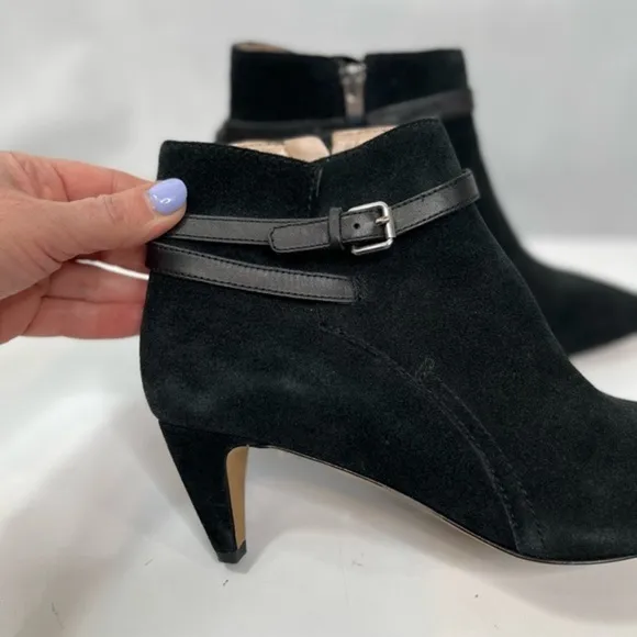 𝅺French Connection black suede kitten heels boots EU size 38 / 7.5