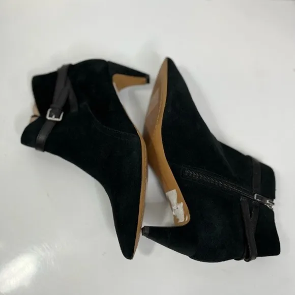 𝅺French Connection black suede kitten heels boots EU size 38 / 7.5