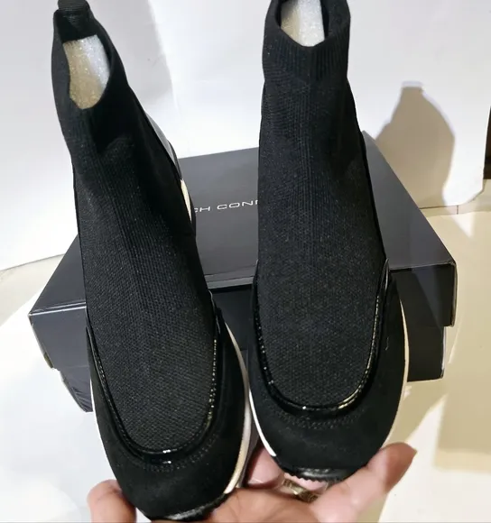 French Connection women's starr wedge sneaker  Black color size 6.0. New with b