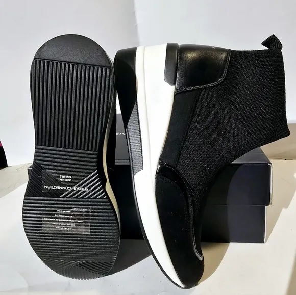 French Connection women's starr wedge sneaker  Black color size 7.5. New with b