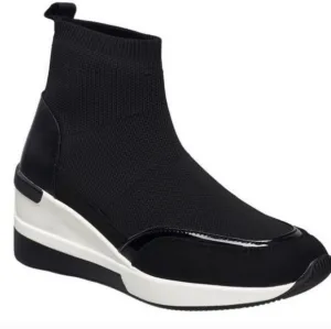French Connection women's starr wedge sneaker  Black color size 7.5. New with b
