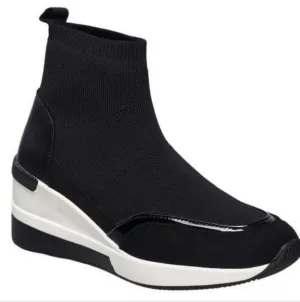 French Connection women's starr wedge sneaker  Black color size 8. New with box