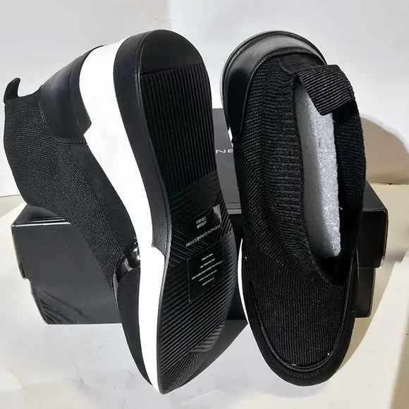 French Connection women's starr wedge sneaker  Black color size 8. New with box