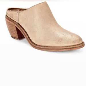 Frye 9.5 Rosalia Leather Slide Mules in White