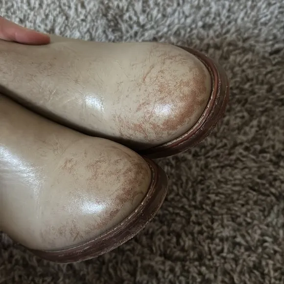 Frye 9.5 Rosalia Leather Slide Mules in White