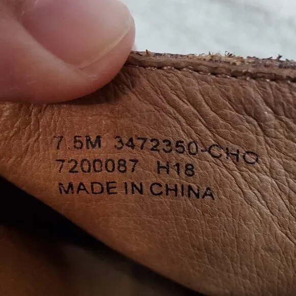 Frye and Co Chocolate Brown Distressed Leather Studded Heel Mules Clog Women 7.5