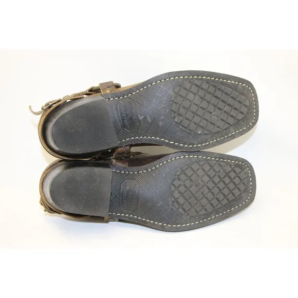 Frye Belted Harness Mules‎ Clogs Boot Style Women Sz 6 M Brown Leather 70760-3