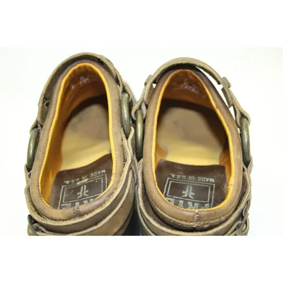Frye Belted Harness Mules‎ Clogs Boot Style Women Sz 6 M Brown Leather 70760-3