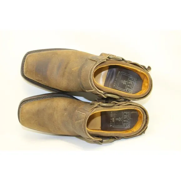 Frye Belted Harness Mules‎ Clogs Boot Style Women Sz 6 M Brown Leather 70760-3
